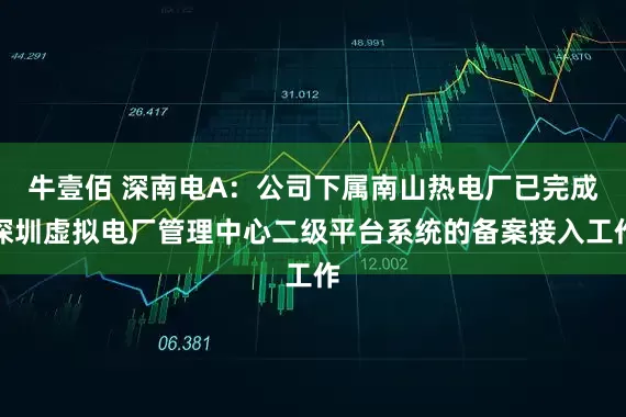 牛壹佰 深南电A：公司下属南山热电厂已完成深圳虚拟电厂管理中心二级平台系统的备案接入工作